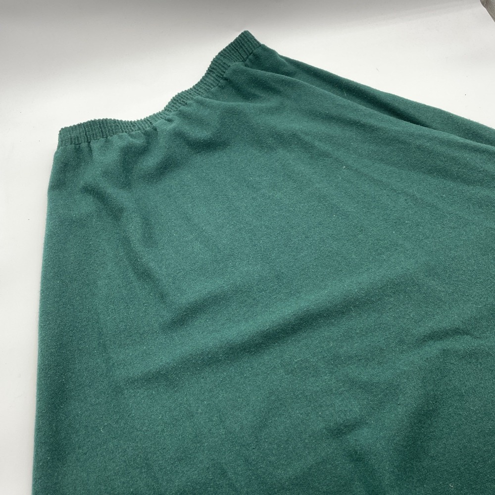 Vintage 80s Prestige Green Pleated Wool Blend‎ Midi Skirt Womens Size 13-14